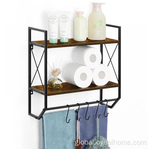 Bathroom Items Storage Wall Mounted Bathroom Shelf with Towel Bar Supplier